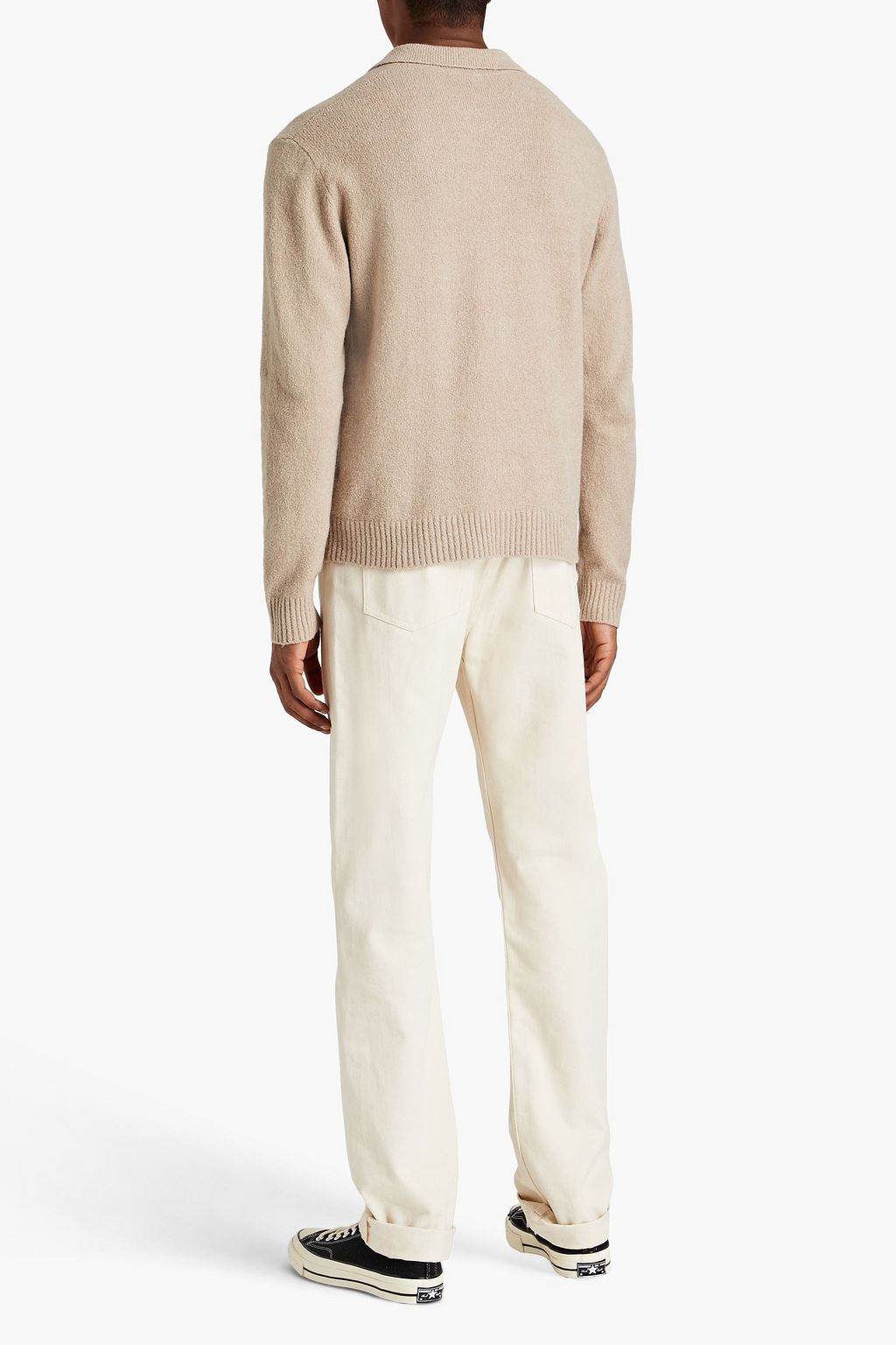 JAMES PERSE Brushed cotton-blend polo sweater