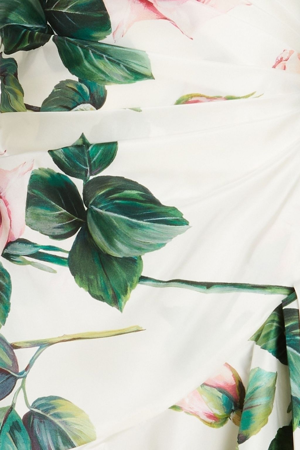 DOLCE&GABBANA Ruched floral-print silk-organza mini dress