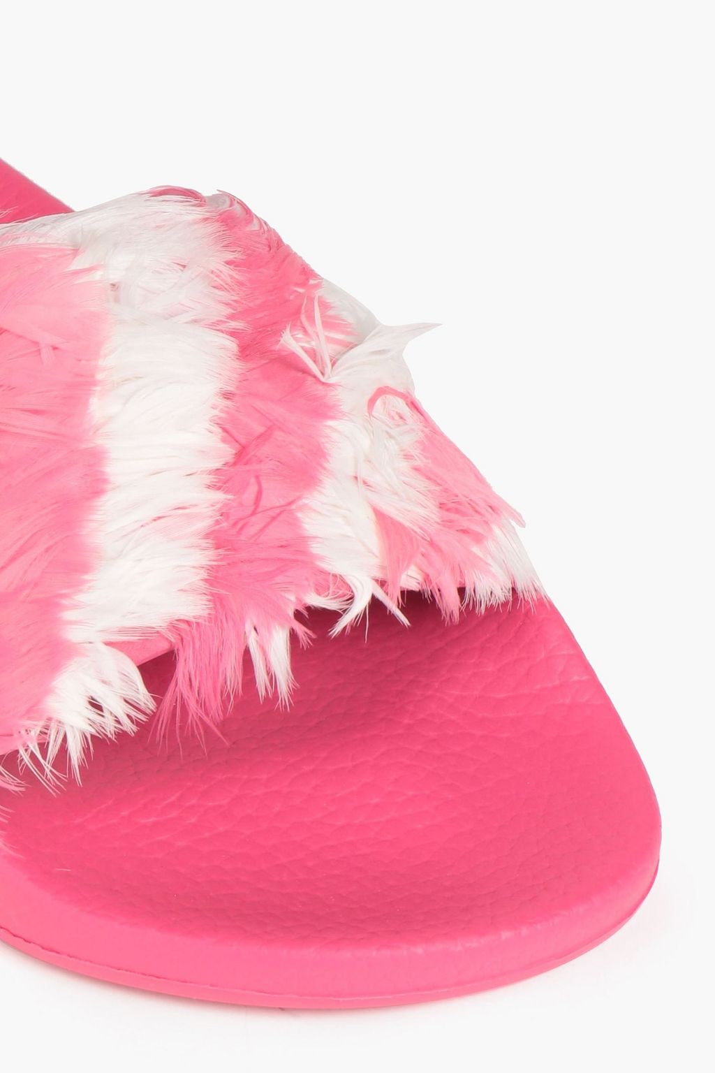 VALENTINO GARAVANI Striped faux fur slides