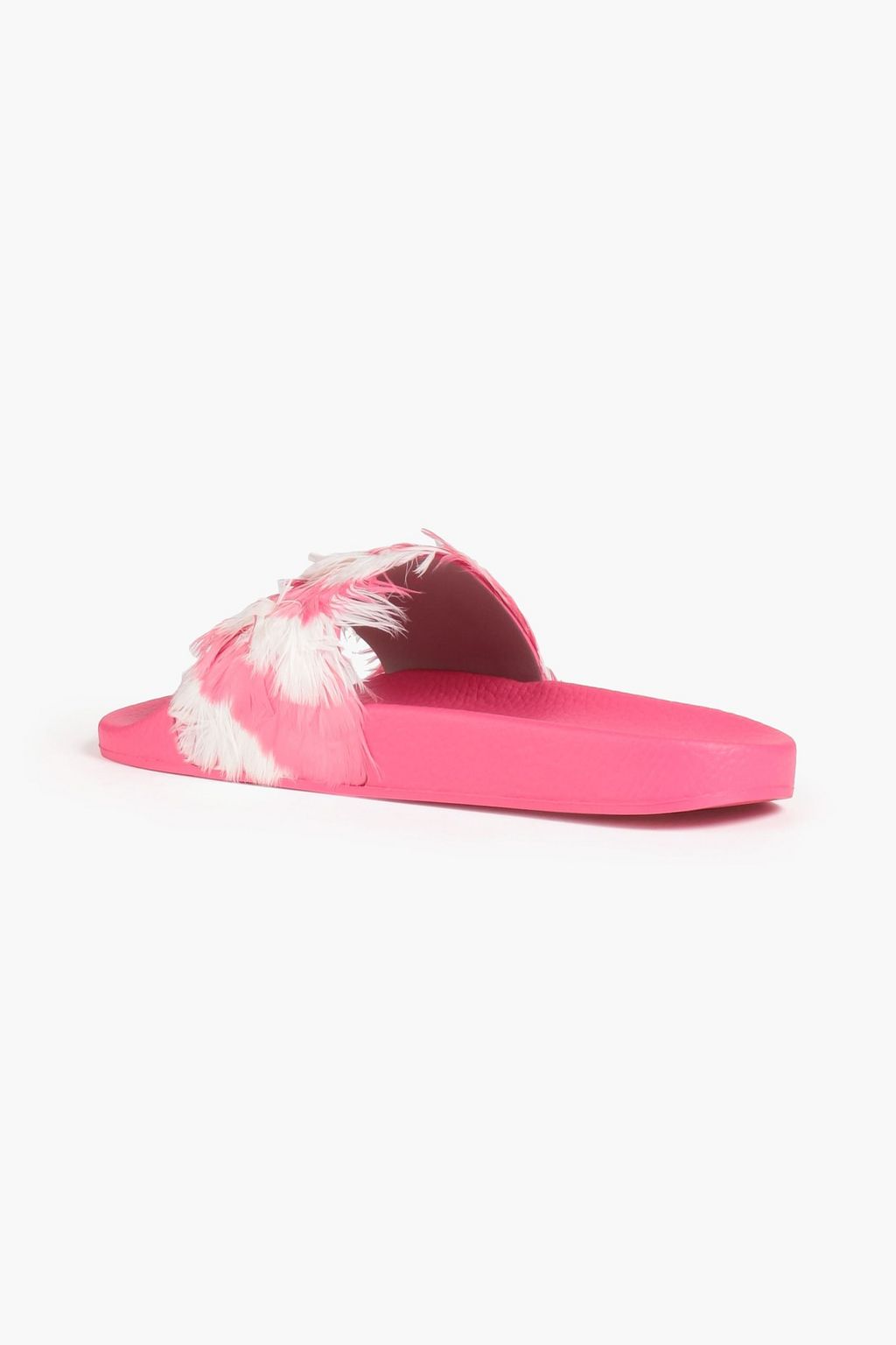 VALENTINO GARAVANI Striped faux fur slides