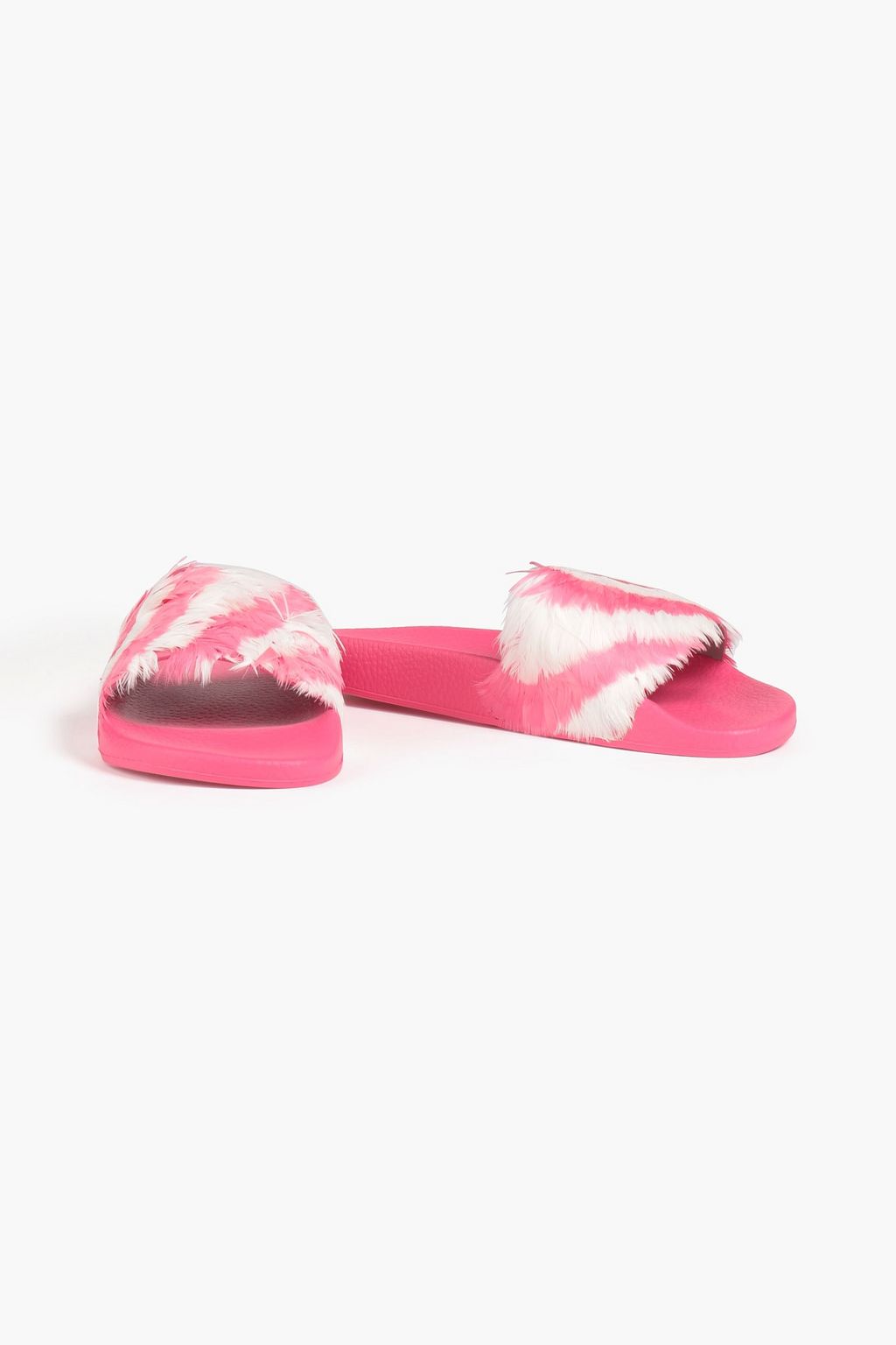 VALENTINO GARAVANI Striped faux fur slides