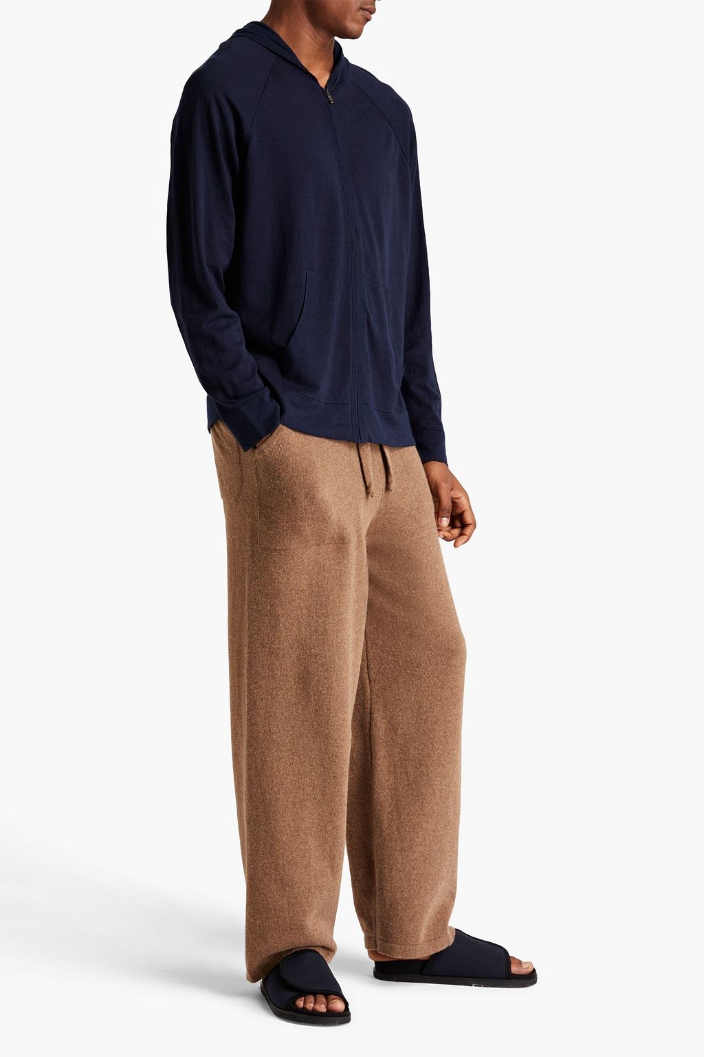 JAMES PERSE Linen-blend zip-up hoodie