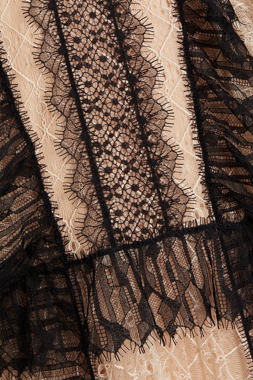 ALBERTA FERRETTI Ruffled pleated lace gown