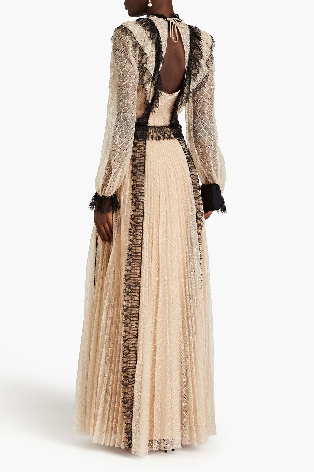 ALBERTA FERRETTI Ruffled pleated lace gown
