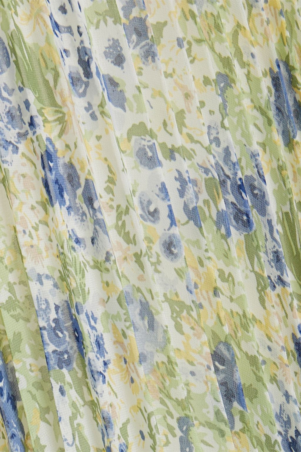 MIKAEL AGHAL Kleid aus plissiertem Chiffon mit floralem Print
