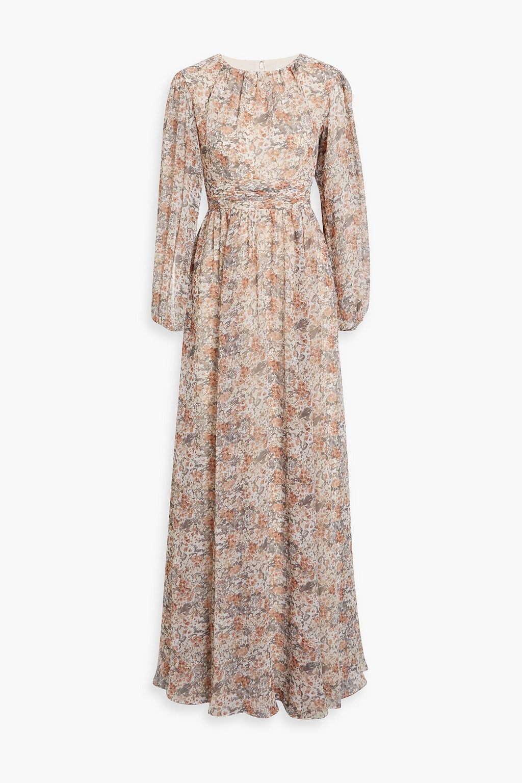 MIKAEL AGHAL Gathered printed chiffon maxi dress | THE OUTNET