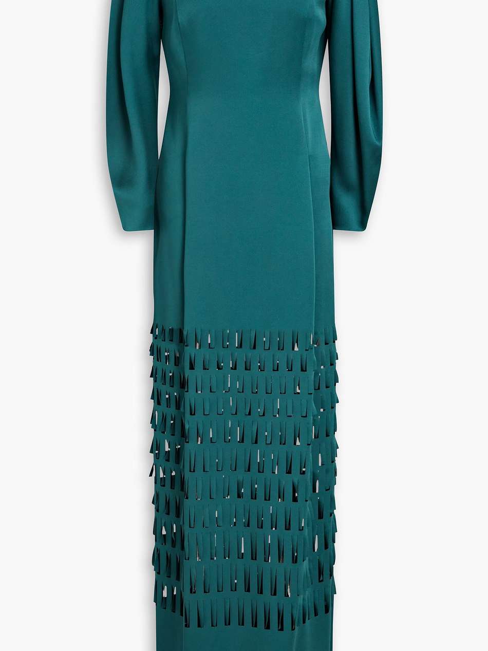 laser-cut satin-crepe gown