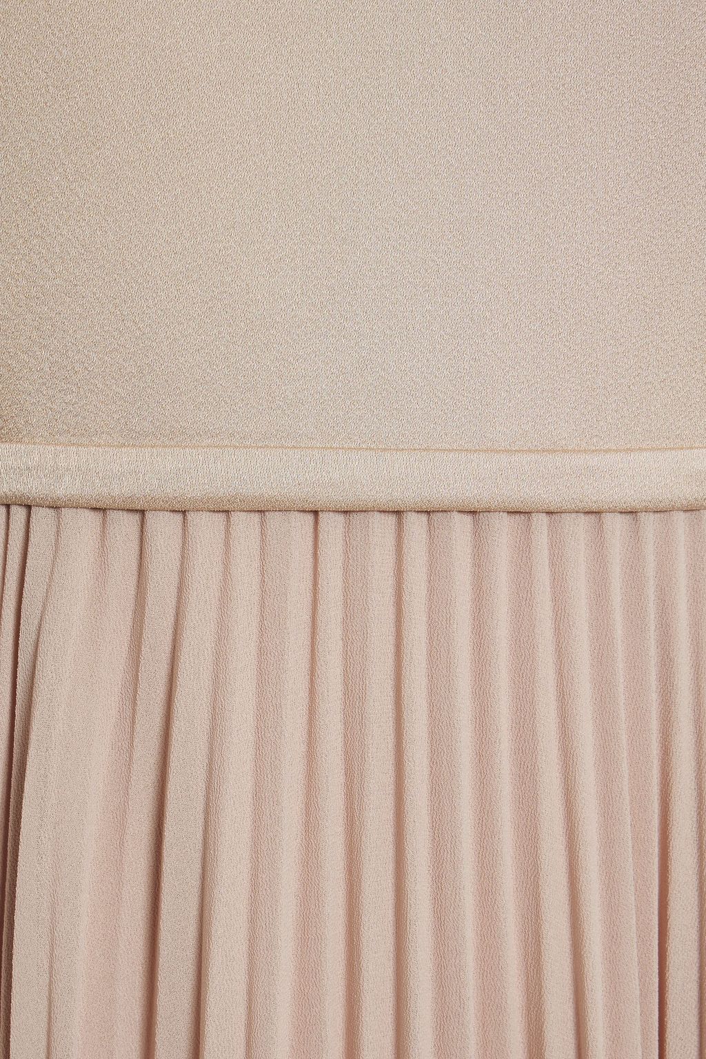 MIKAEL AGHAL Plissiertes Maxikleid aus Chiffon mit Einsätzen aus glänzendem Crêpe