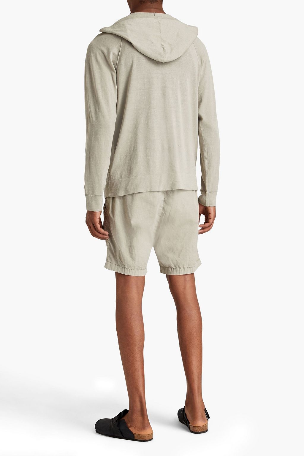 JAMES PERSE Linen-blend zip-up hoodie