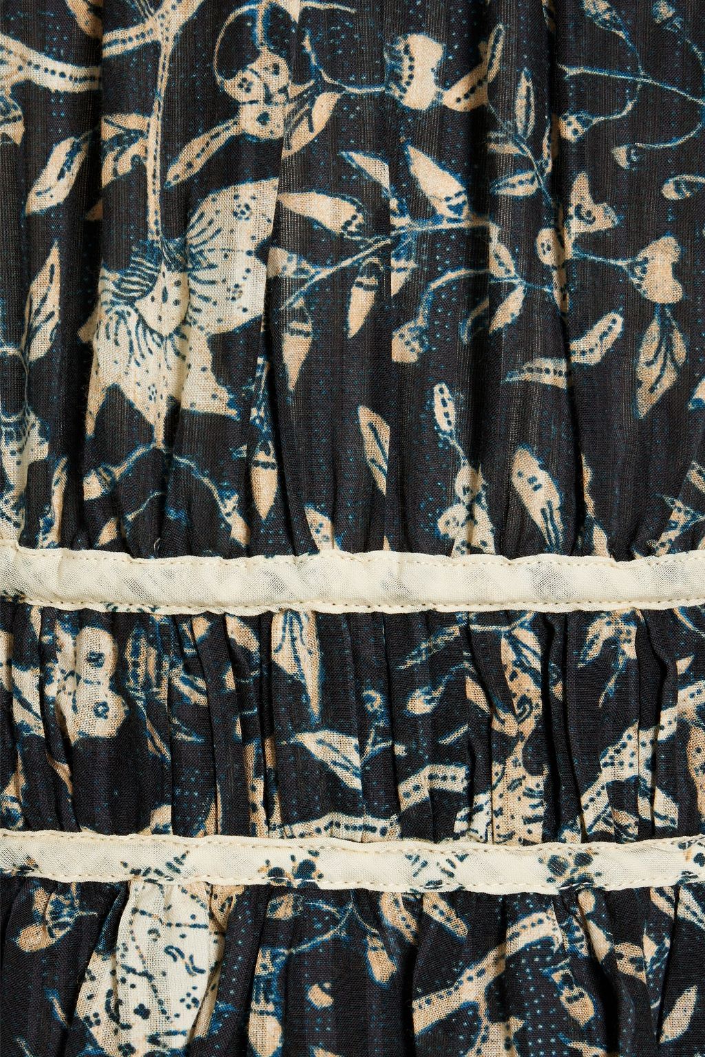 ULLA JOHNSON Playsuit aus einer Baumwollmischung mit floralem Print und Rüschen