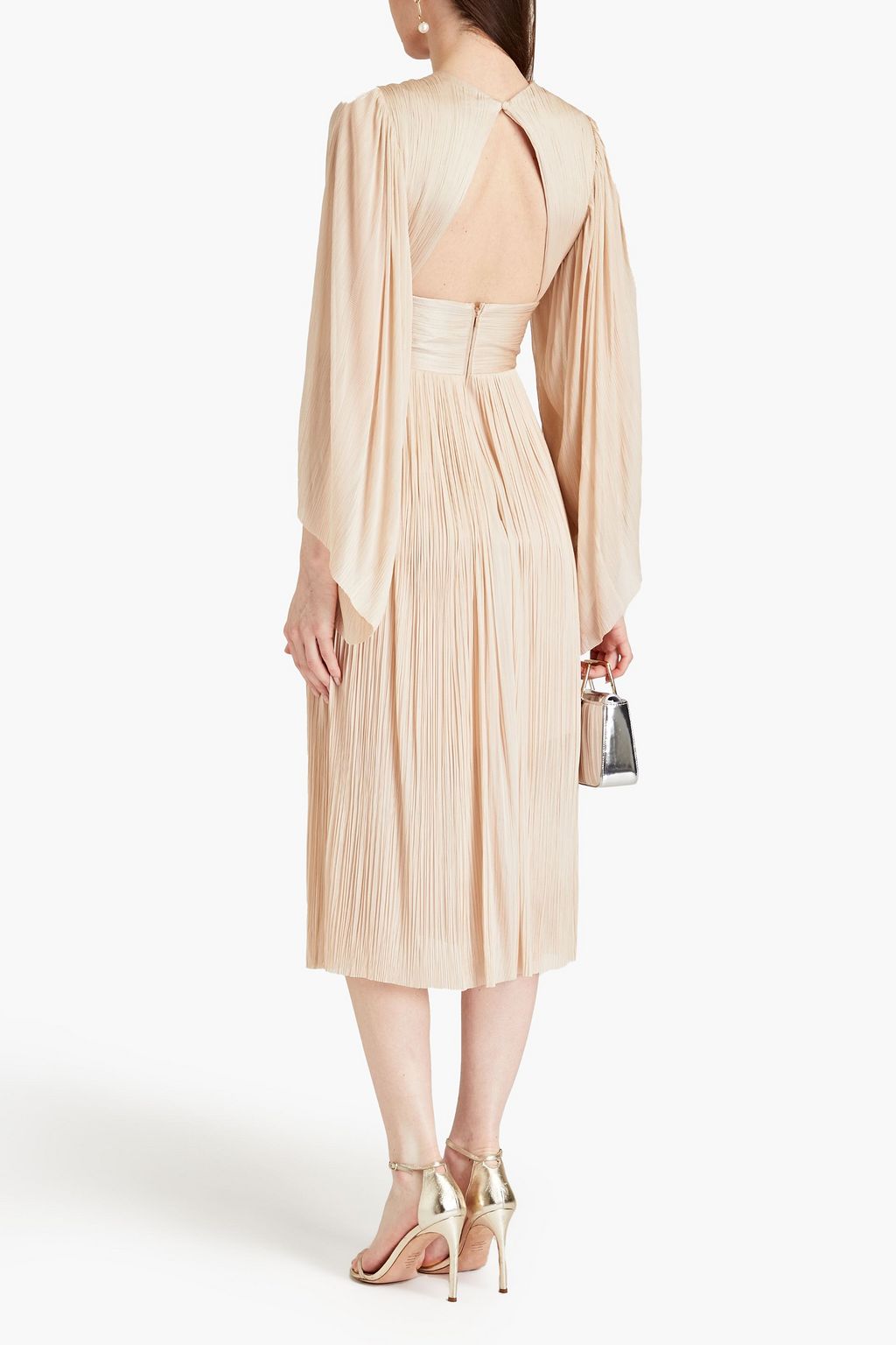 MARIA LUCIA HOHAN Thais cutout plissé silk-tulle midi dress