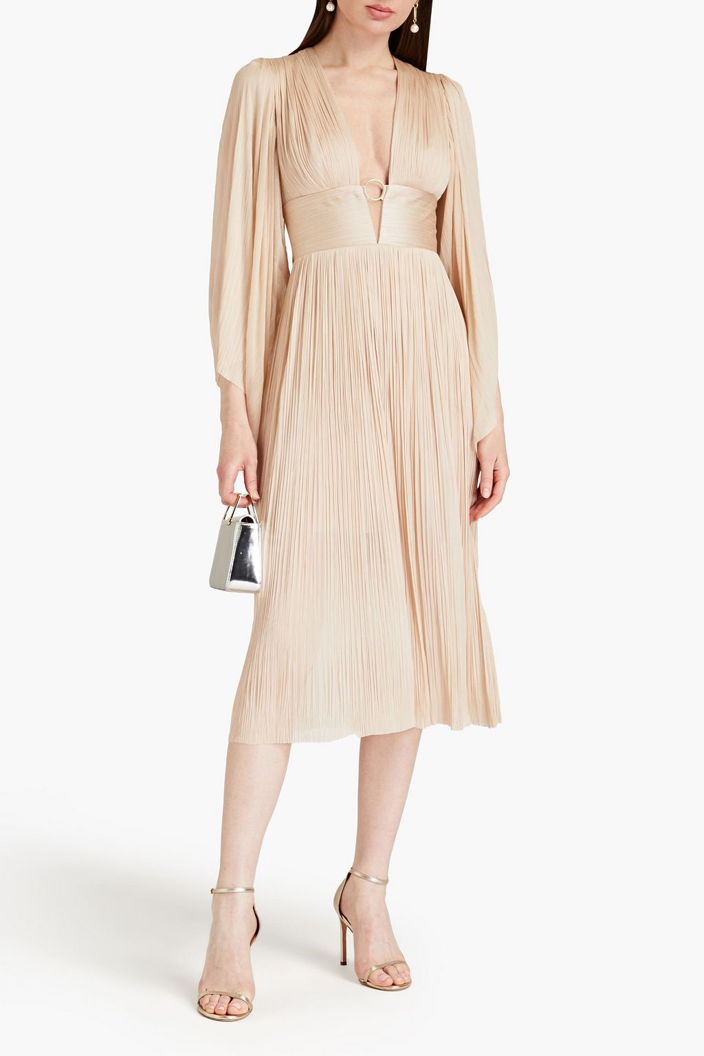 MARIA LUCIA HOHAN Thais cutout plissé silk-tulle midi dress