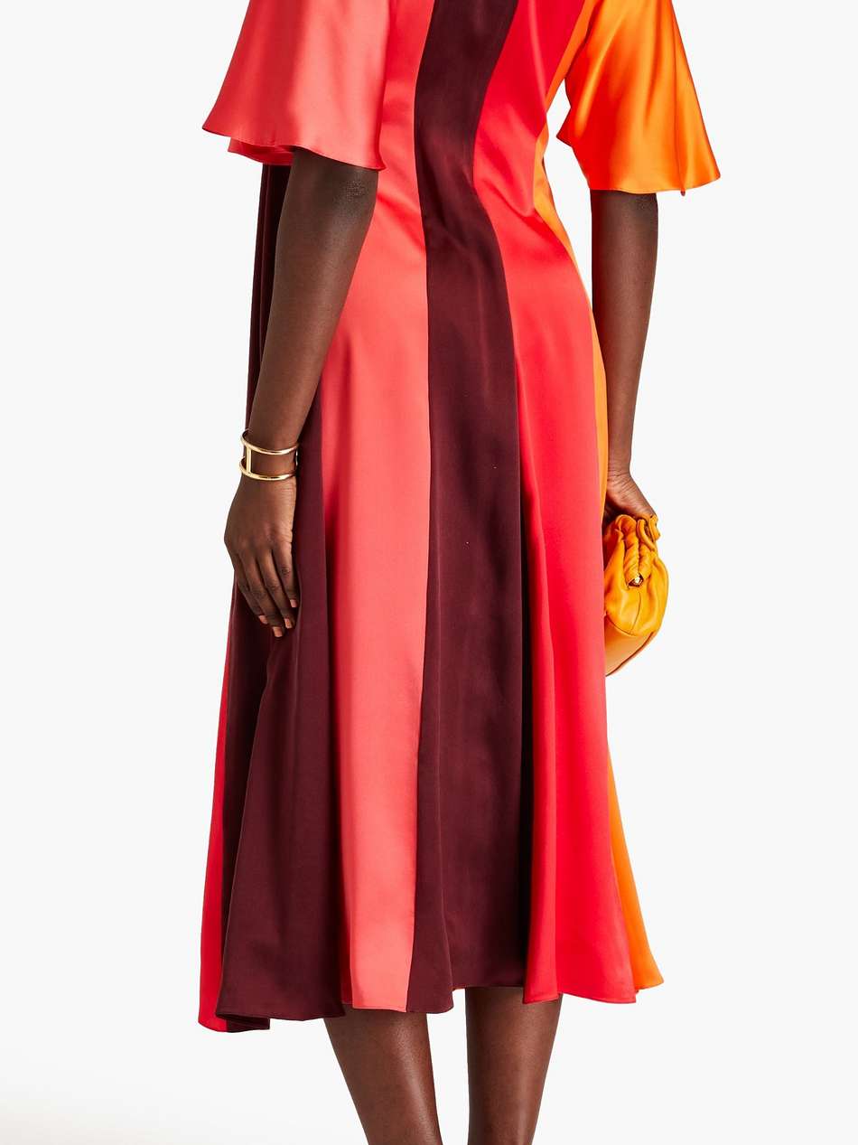 fiamma color-block silk-satin midi dress