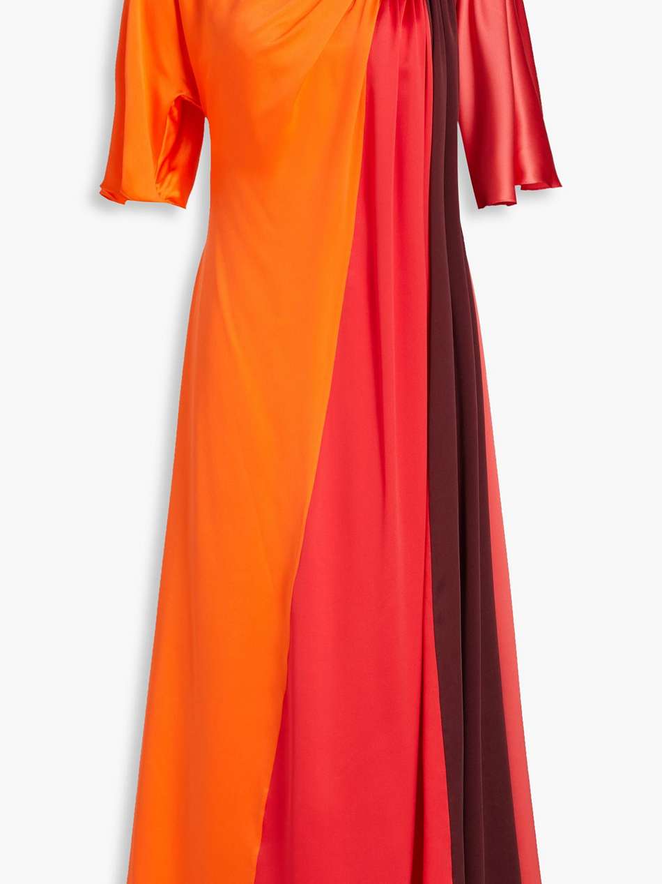 fiamma color-block silk-satin midi dress
