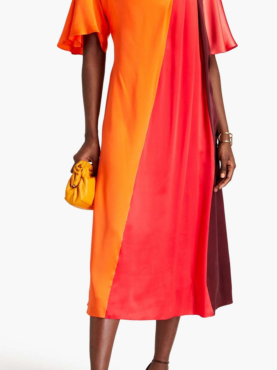 fiamma color-block silk-satin midi dress