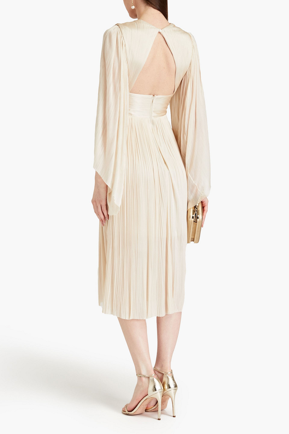 strapless open back dress Rasya One-Shoulder Pleated Maxi Dress