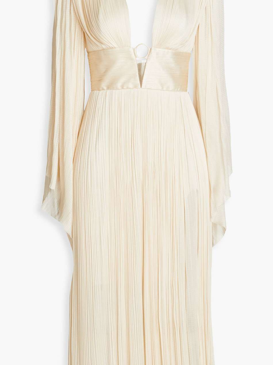 plissé silk-tulle midi dress