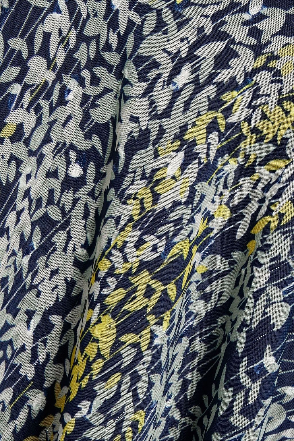 MIKAEL AGHAL Midikleid aus Chiffon mit Metallic-Fil-Coupé und Print