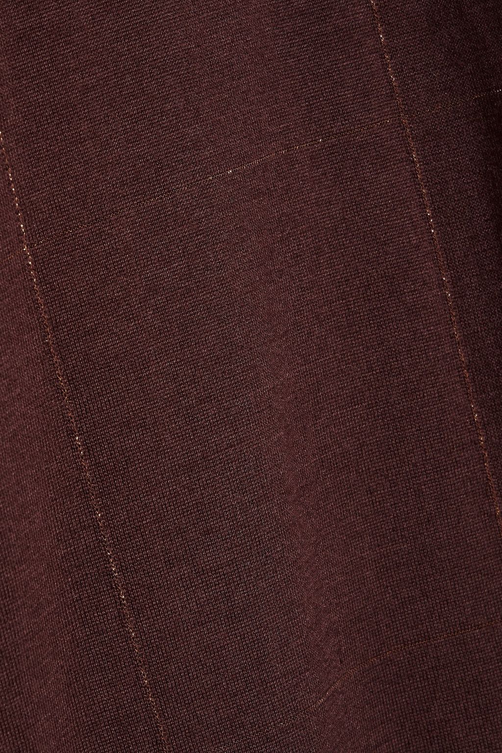 BRUNELLO CUCINELLI Checked metallic cashmere and silk-blend T-shirt