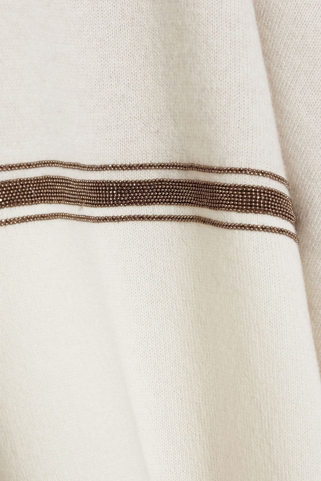 BRUNELLO CUCINELLI Bead-embellished two-tone cashmere sweater