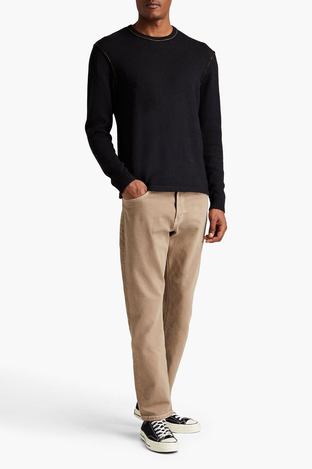 JAMES PERSE Cotton, wool and mohair-blend sweater