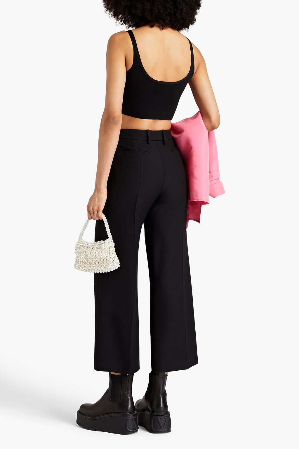 VALENTINO GARAVANI Wool and silk-blend twill wide-leg pants