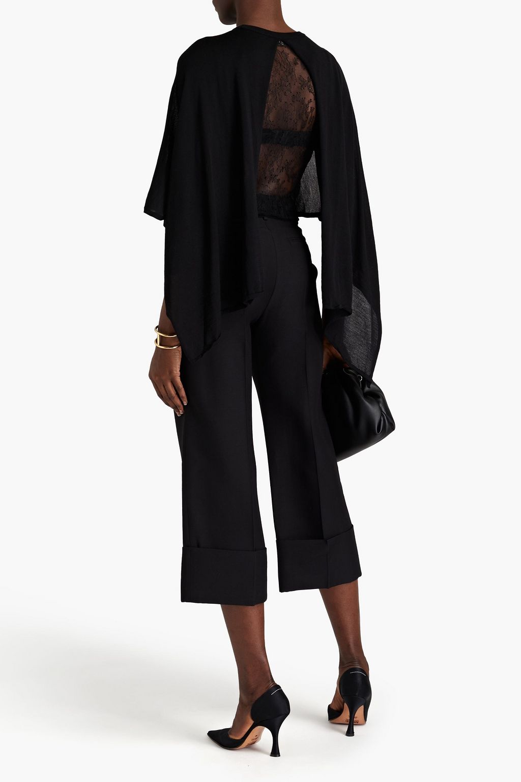 VALENTINO GARAVANI Cropped wool and silk-blend crepe straight-leg pants