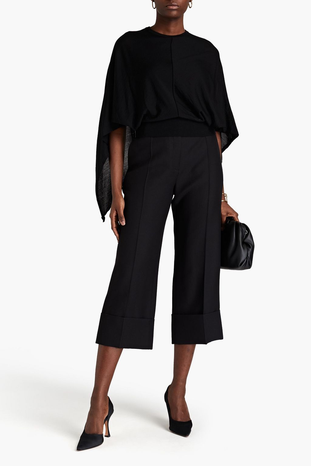 VALENTINO GARAVANI Cropped wool and silk-blend crepe straight-leg pants