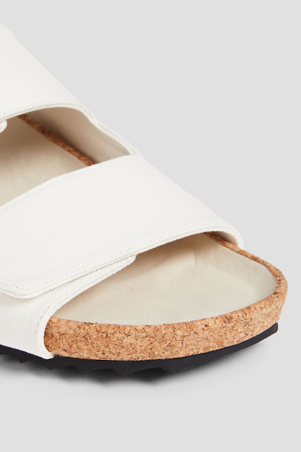 JAMES PERSE Cotton and linen-blend twill sandals
