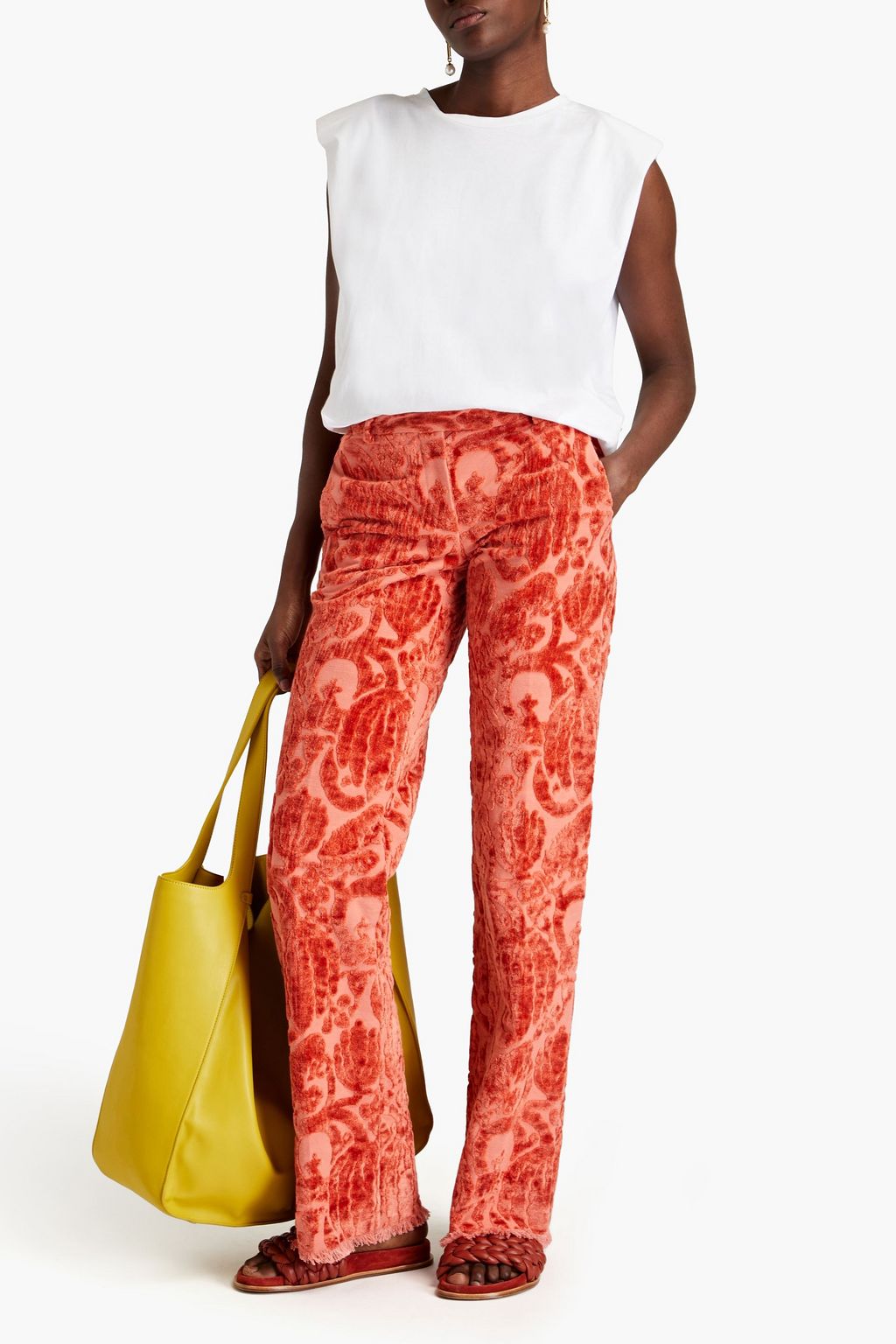 VALENTINO GARAVANI Hose mit weitem Bein aus Jacquard aus einer Baumwollmischung