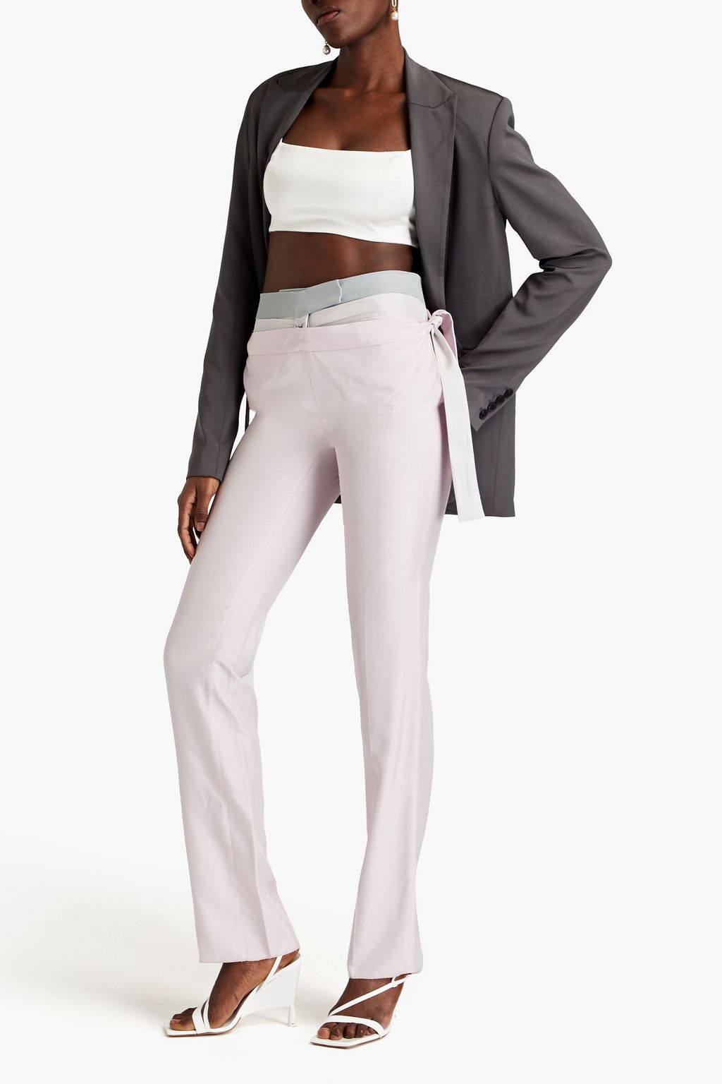 VALENTINO GARAVANI Silk-crepe straight-leg pants
