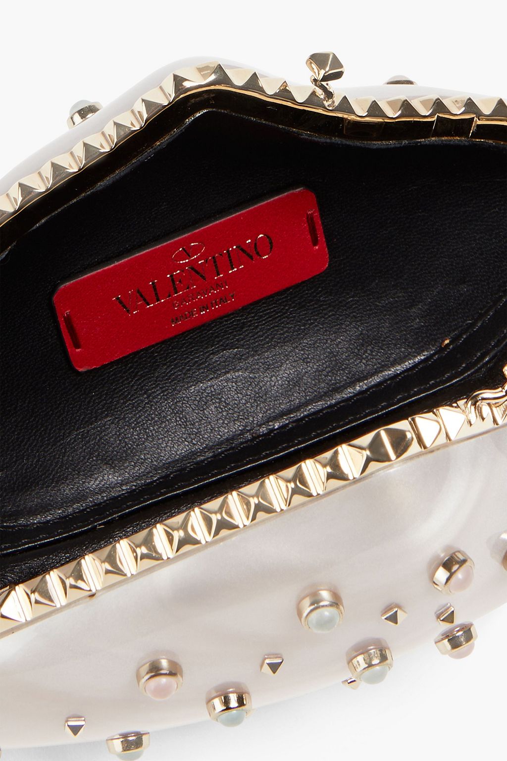 VALENTINO GARAVANI Studded acrylic clutch