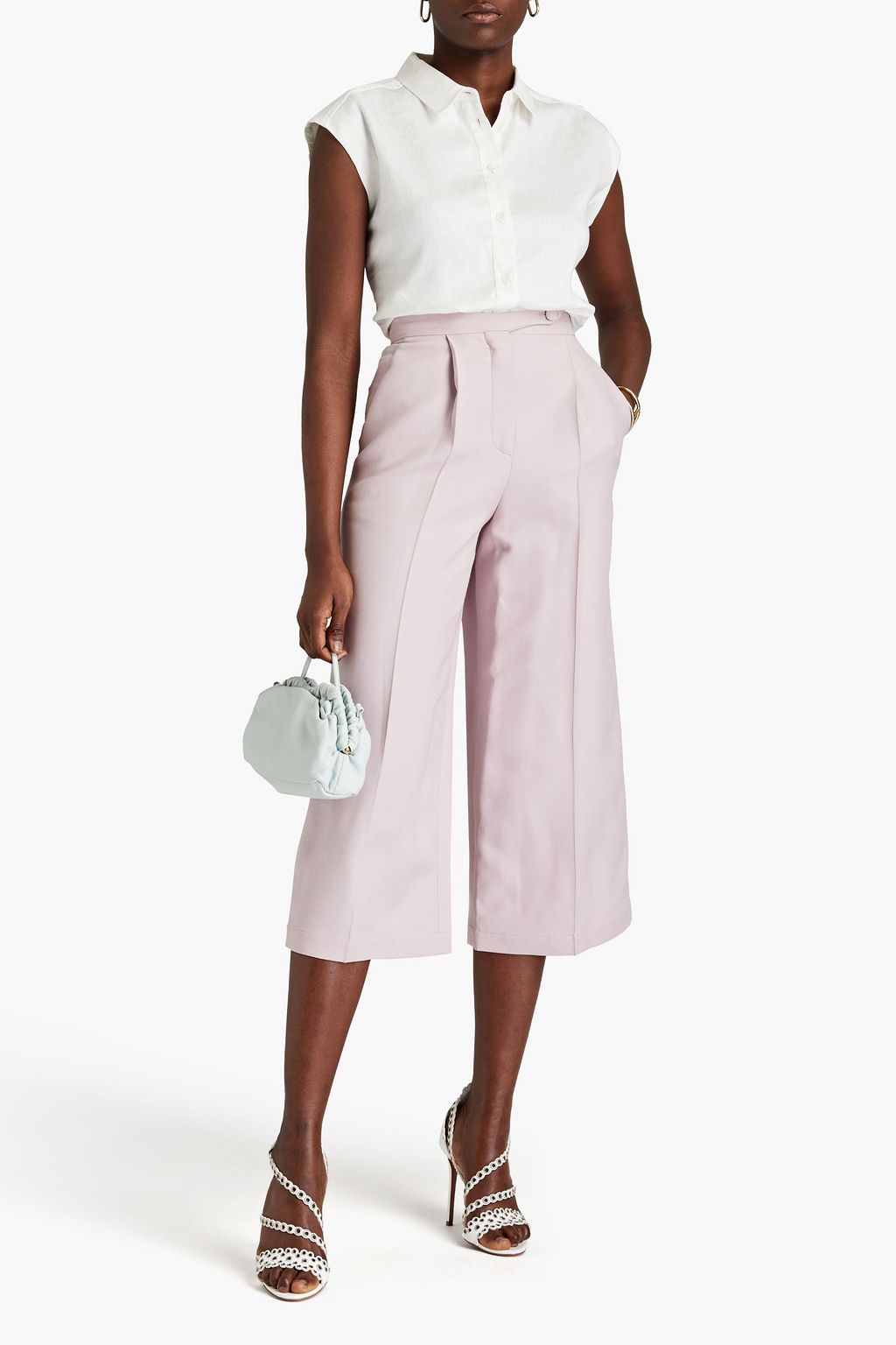 VALENTINO GARAVANI Culottes aus einer plissierten Woll-Seidenmischung