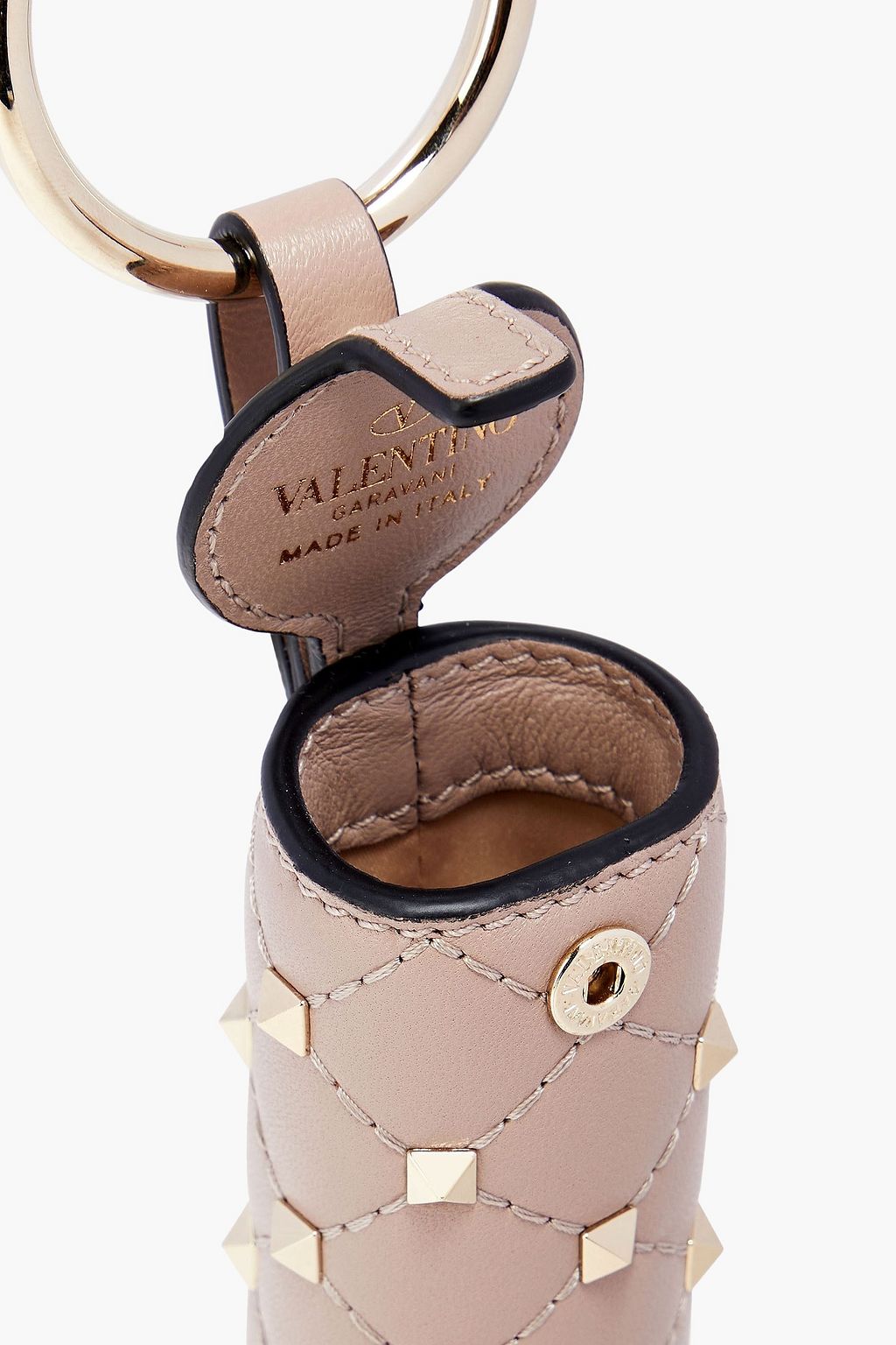 VALENTINO GARAVANI Rockstud quilted leather keychain