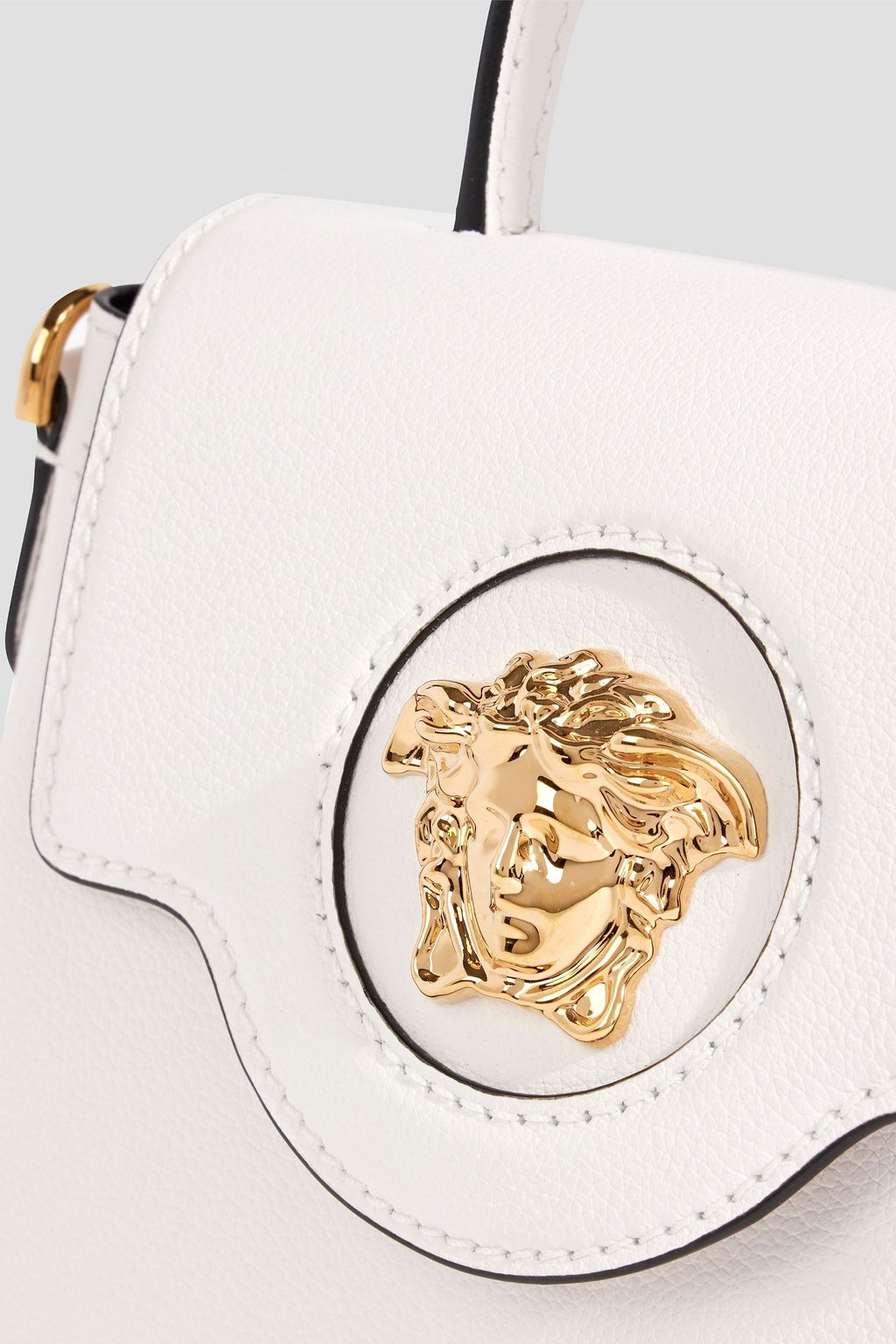 VERSACE La Medusa pebbled-leather shoulder bag