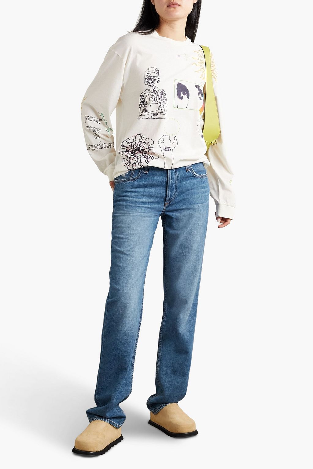 RAG & BONE بنطلون جينز «بايبر» بقصة أرجل مستقيمة وخصر منخفض