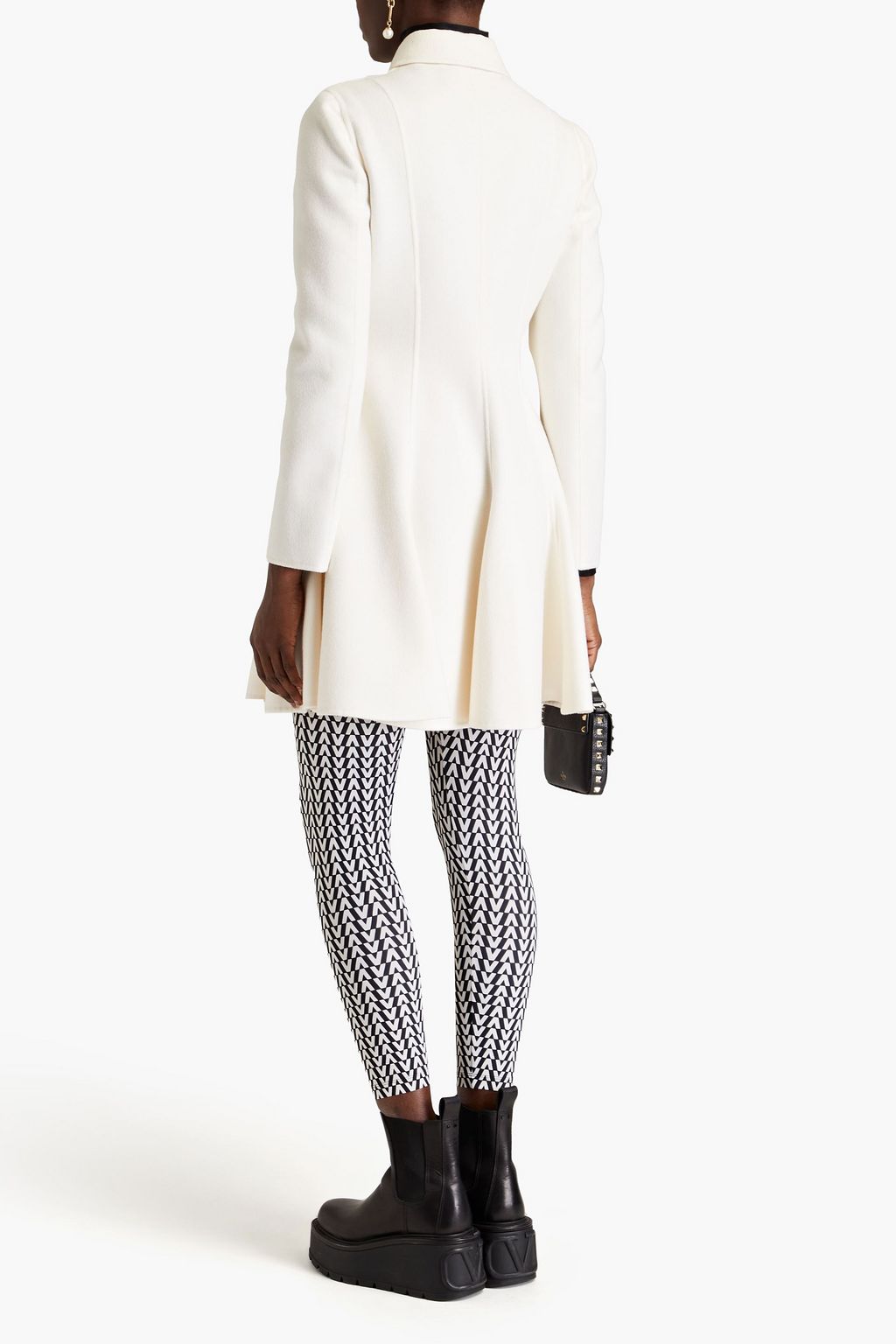 VALENTINO GARAVANI Flared wool and cashmere-blend felt coat