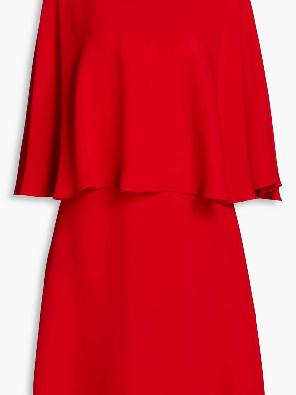 layered silk-crepe dress