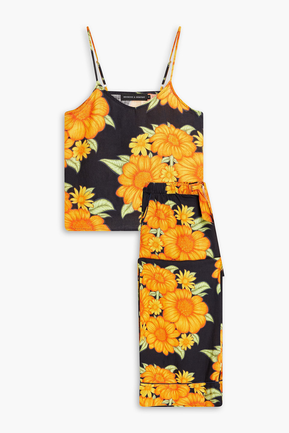 Desmond & Dempsey Floral-print linen pajama set