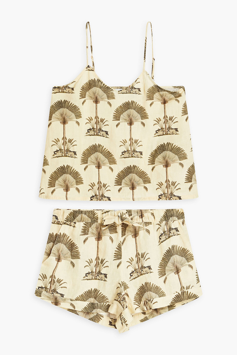 Desmond & Dempsey Printed linen pajama set