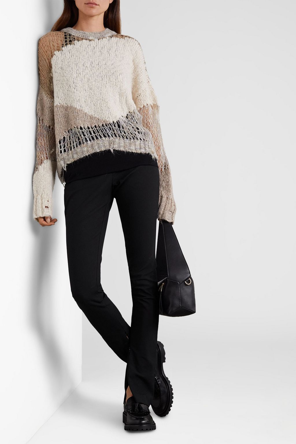 RAG & BONE بنطال “ريبيكا” بأرجل ضيقة من مزيج من القطن