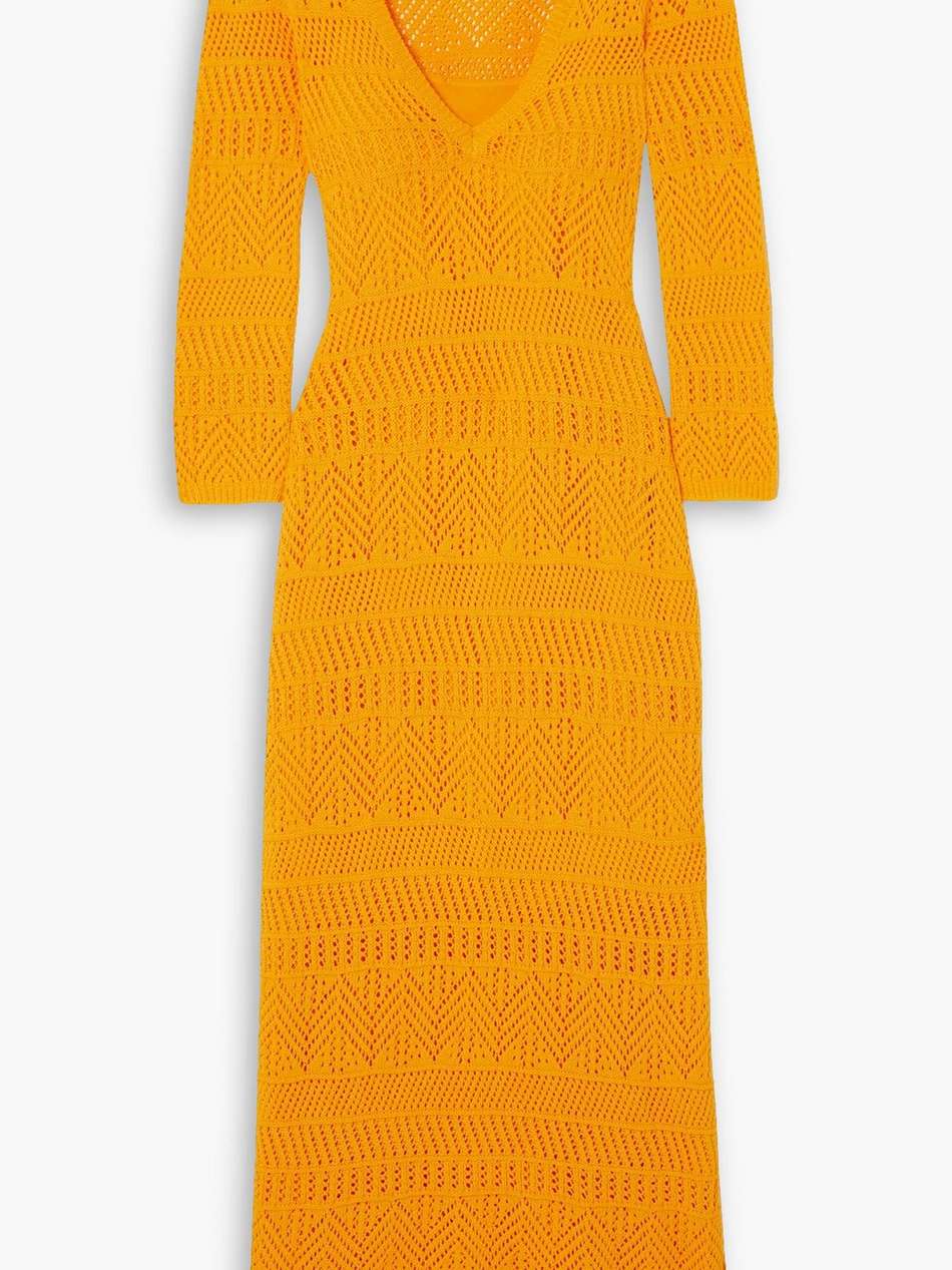 renee crocheted cotton-blend midi dress