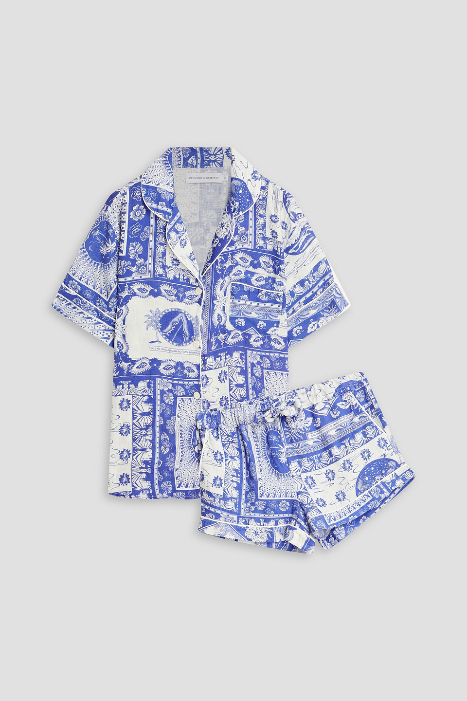 Desmond & Dempsey Printed linen pajama set