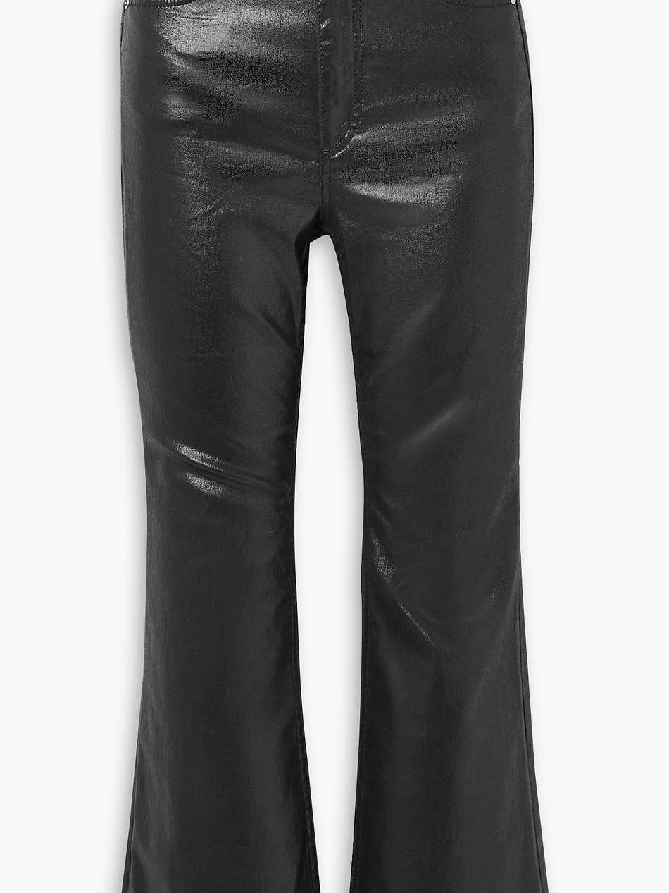 casey coated high-rise kick-flare jeans