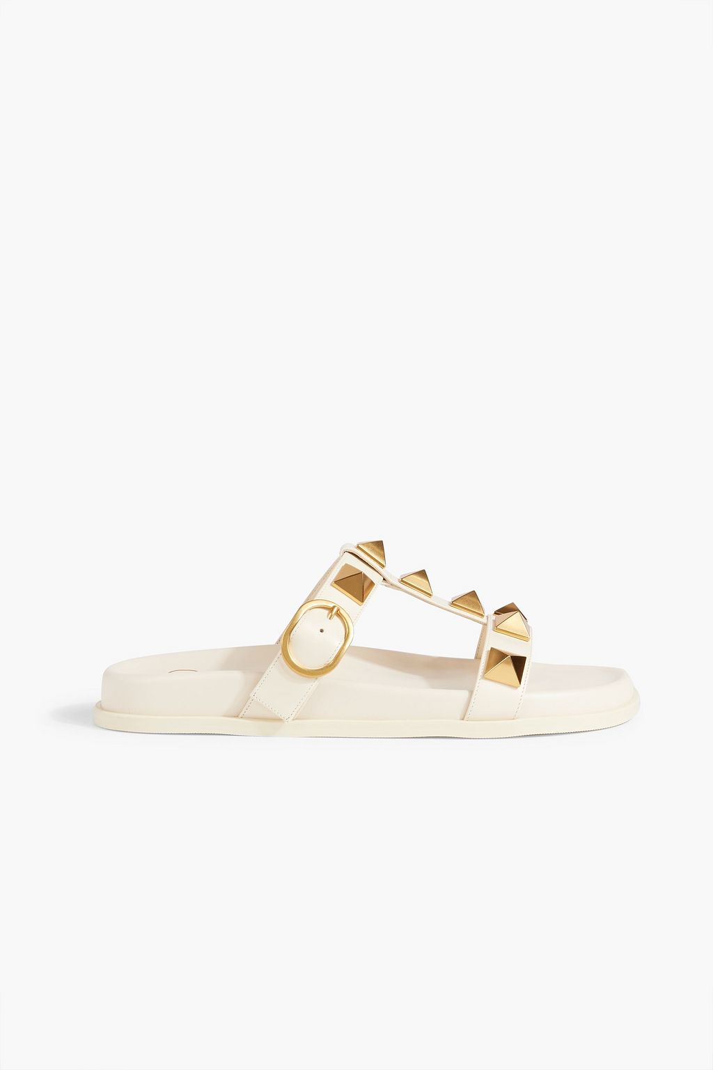 VALENTINO GARAVANI Roman Stud buckle-detailed leather sandals | THE OUTNET