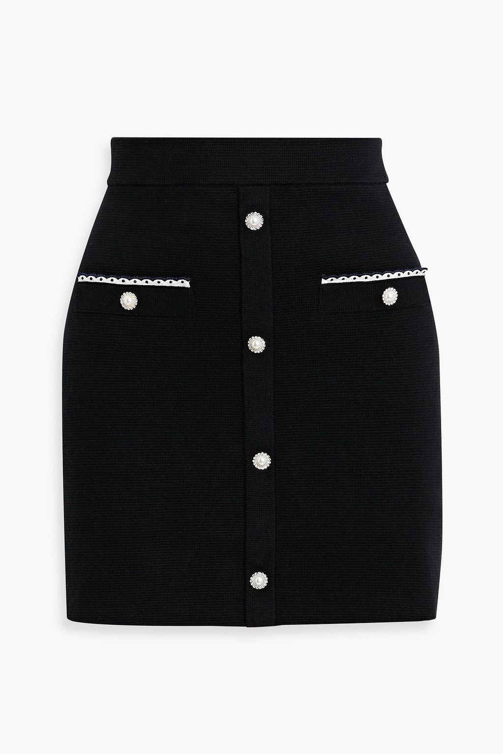 MAJE Embellished cotton mini skirt THE