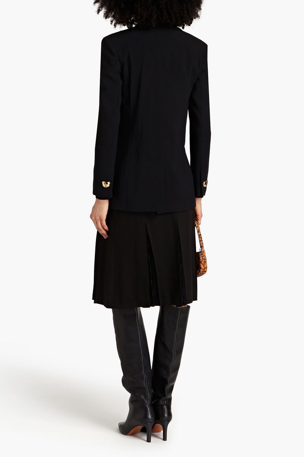 BOUTIQUE MOSCHINO Lace-paneled crepe skirt