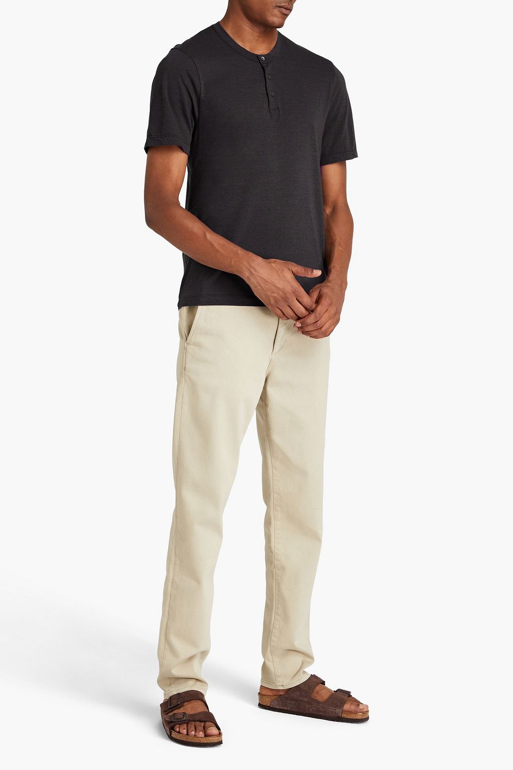 JAMES PERSE Slub cotton-jersey Henley T-shirt