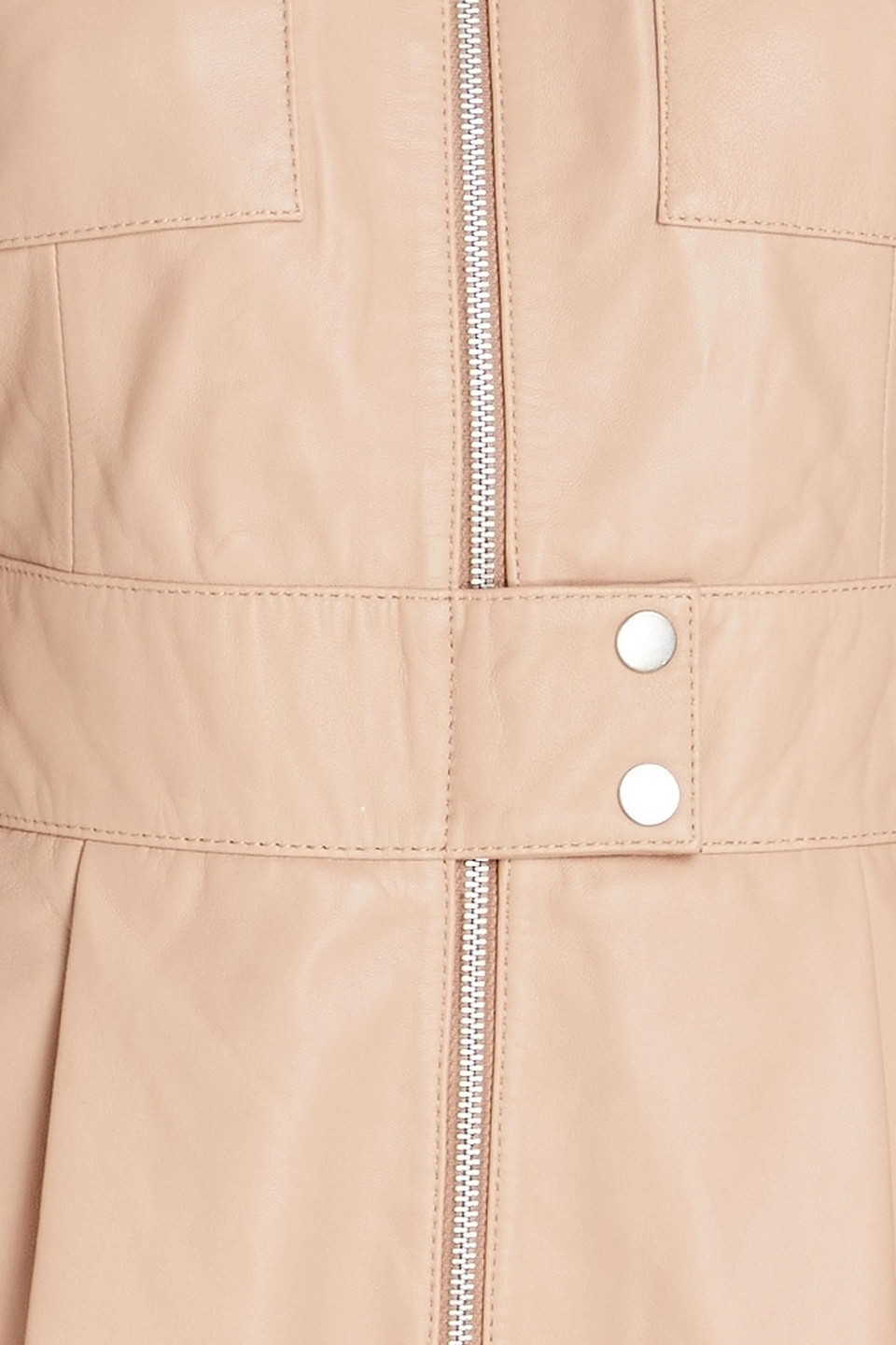 Walter Baker Pleated Leather Playsuit In Blush