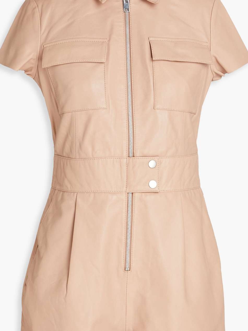 pleated leather playsuit